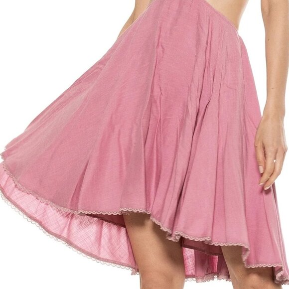 ALEXIA ADMOR Size 8 Women's Ali Halter Dress Lace Trim Cutout Fit and Flare Pink - Picture 12 of 15